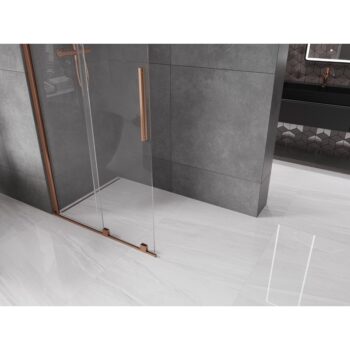 MEXEN/S - Velár posuvné sprchové dvere Walk-in 80, transparent, ružové zlato 871-080-000-03-60