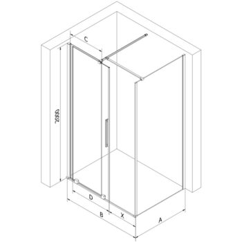 MEXEN/S - Velár sprchovací kút 160 x 80, transparent, chróm 871-160-080-01-01
