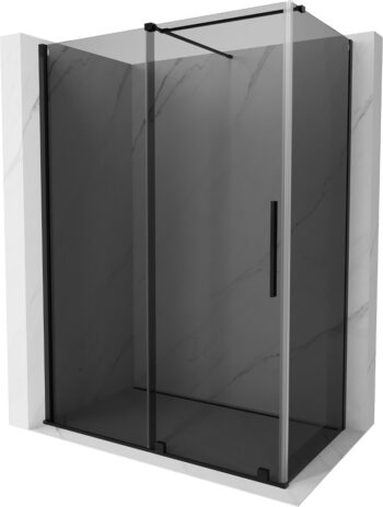 MEXEN/S - Velár sprchovací kút, posuvné dvere 150 x 70, grafit, čierna 871-150-070-41-70