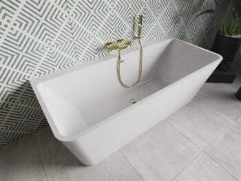 MEXEN/S - Volta vaňa voľne stojaca 170 x 75, biela, sifón a prepad zlatá 51131707500-50