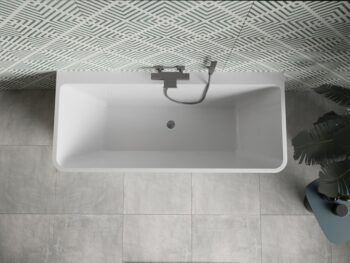 MEXEN/S - Volta vaňa voľne stojaca rohová 170 x 75, biela, sifón a prepad grafit metal 51131707500-95