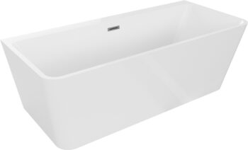 MEXEN/S - Volta vaňa voľne stojaca rohová 170 x 75, biela, sifón a prepad grafit metal 51131707500-95