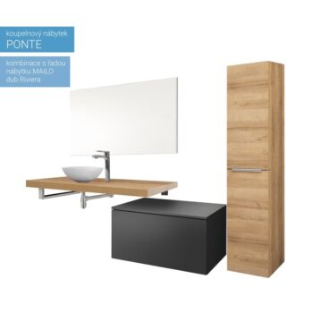 Mereo Ponte, kúpeľňová doska pod umývadlo 120 cm, dub Riviera CN262DR