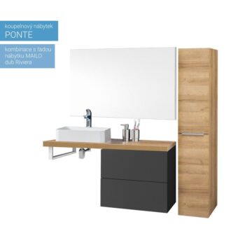 Mereo Ponte, kúpeľňová doska pod umývadlo 120 cm, dub Riviera CN262DR