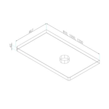 Mereo Siena, kúpeľňová doska na skrinku, dub masív, 100 cm, L/P, asymetrická, s výrezom na skrinku 80 cm CN482DA