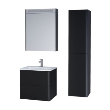 Mereo Siena, kúpeľňová skrinka 155 cm vysoká, L/P, čierna mat CN444LP