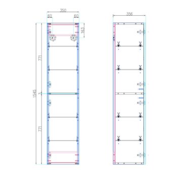 Mereo Siena, kúpeľňová skrinka 155 cm vysoká, L/P, čierna mat CN444LP