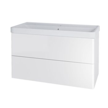 Mereo Siena, kúpeľňová skrinka s keramickým umývadlom 101 cm, biela lesk CN4121