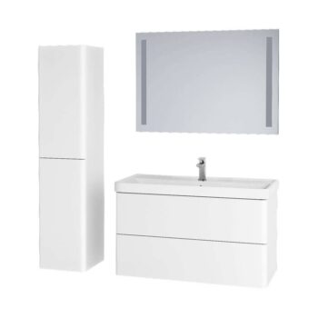 Mereo Siena, kúpeľňová skrinka s keramickým umývadlom 101 cm, biela lesk CN4121
