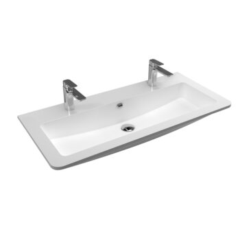 Mereo Siena, kúpeľňová skrinka s umývadlom z liateho mramoru 101 cm, biela lesk CN412M2