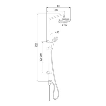 Mereo Sprchová súprava Sonáta a sprchová batéria Sonáta 150 mm CB609