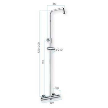 Mereo Termostatická sprchová batéria s hlavovou guľatou slim sprchou, nerez CB60104TSC