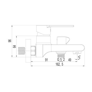 Mereo Vaňová nástenná batéria, Dita, 150 mm, bez príslušenstva, chróm CBE90104D