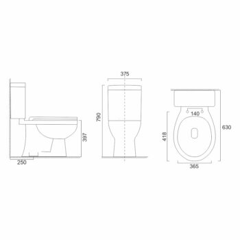 Mereo WC kombi, RIMLESS, spodný odpad s armatúrou VSD98