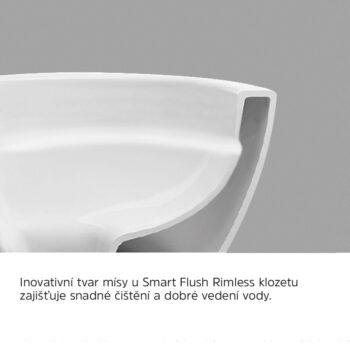 Mereo WC kombi, vyvýšené, vario odpad, kapotované, Smart Flush RIMLESS, keramické, vr. sedátka VSD92T1