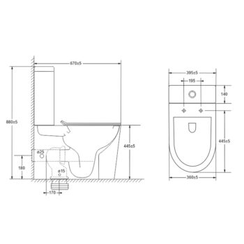 Mereo WC kombi, vyvýšené, vario odpad, kapotované, Smart Flush RIMLESS, keramické, vr. sedátka VSD92T1