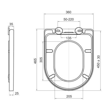Mereo WC závesné, RIMLESS, 530x355x360, keramické, vr. sedátka CSS124 VSD81S2