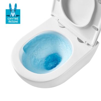 Mereo WC závesné kapotované, Smart Flush RIMLESS, 4490x370x360, keramické, vr. sedátka CSS123 VSD82T1