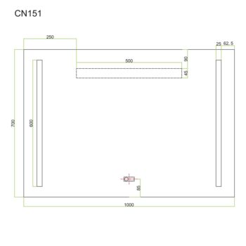 Mereo Zrkadlo 100x70 cm s LED osvetlením a odhmlievaním CN151