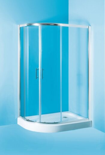 OLSEN SPA - Sprchovací asymetrický kút s vaničkou IBIZA II - Farba rámu zásteny - Hliník chróm, Rozmer A - 100, Rozmer B - 80, Smer zatváranie - Ľavé (SX), Výplň - Číre bezpečnostné sklo - 5 mm OLBIBI210L