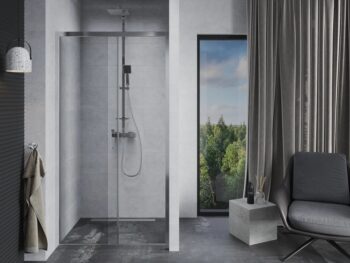 OLSEN SPA - Sprchové dvere do niky TREOS - FARBA rámu - Hliník leštený, Rozmer A - 110, Smer zatvárania - Univerzálny Ľavé / Pravé, Výplň - Číre bezpečnostné sklo - 6 mm OLBENW102711CC