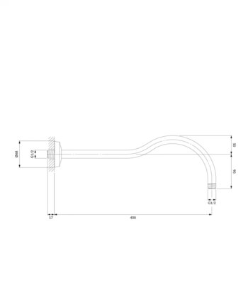 OMNIRES - ARMANCE nástenné sprchové rameno, 40 cm chróm /CR/ RA06CR