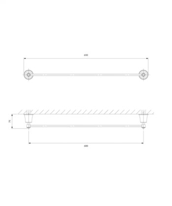 OMNIRES - ART LINE držiak uterákov, 65 cm zlatá /GL/ AL53216GL