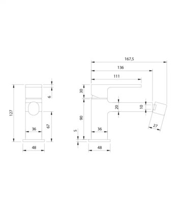 OMNIRES - BARETTI bidetová batéria chróm /CR/ BA7820CR