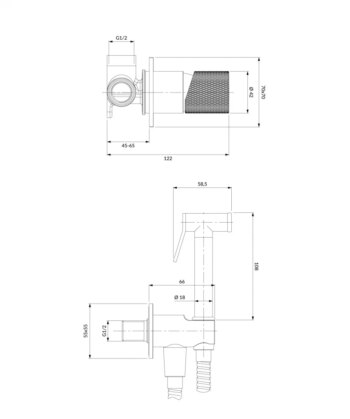 OMNIRES - CONTOUR podomietková bidetová batéria chróm /CR/ SYSCTBI1CR