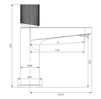 OMNIRES - CONTOUR umývadlová batéria, kartáčovaná meď CT8010CPB