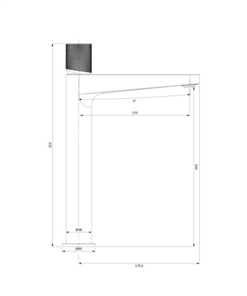 OMNIRES - CONTOUR vysoká umývadlová batéria, kartáčovaná meď CT8012CPB