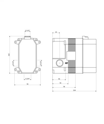 OMNIRES - Element sprchová/vaňová batéria pre skrytú inštaláciu BOX35X
