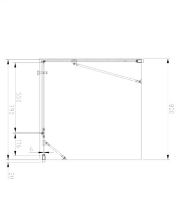 OMNIRES - MANHATTAN sprchové dvere pre bočnú stenu, 80 cm chróm /transparent /CRTR/ ADC80X-ACRTR