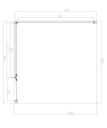 OMNIRES - MANHATTAN štvorcový sprchovací kút s krídlovými dverami, 100 x 100 cm čierna mat / transparent /BLMTR/ MH1010BLTR