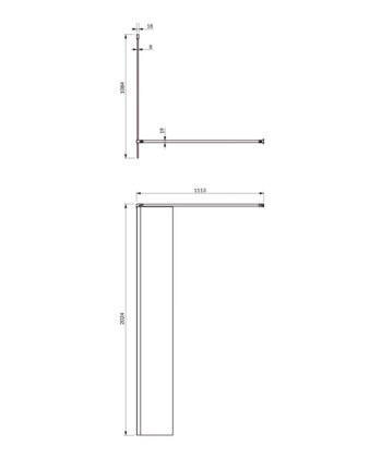 OMNIRES - MARINA walk-in, 110 cm čierna mat / transparent /BLMTR/ DNR11XBLTR