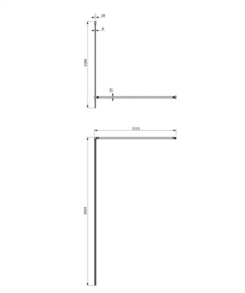 OMNIRES - MARINA walk-in, 120 cm čierna mat / transparent /BLMTR/ DNR12XBLTR