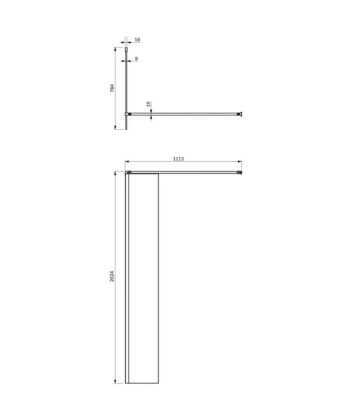 OMNIRES - MARINA walk-in, 80 cm čierna mat / transparent /BLMTR/ DNR80XBLTR