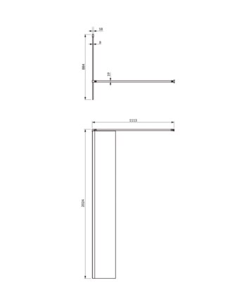 OMNIRES - MARINA walk-in, 90 cm čierna mat / transparent /BLMTR/ DNR90XBLTR