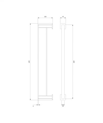 OMNIRES - NELSON držiak uterákov dvojitý, 62 cm chróm /CR/ NL80226CR