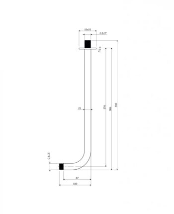 OMNIRES - Nástenné sprchové rameno, 40 cm, kartáčovaná meď RA01C-KCPB