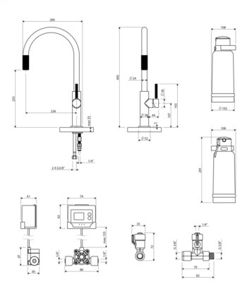 OMNIRES OMNIRES - SWITCH drezová batéria so sadou filtrov, antický kartáčovaný bronz SW9057-FD1BR