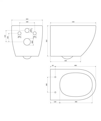 OMNIRES - OTTAWA COMFORT závesné WC so sedadlom, 54 x 37 cm, biela mat OTTAWACMWBM