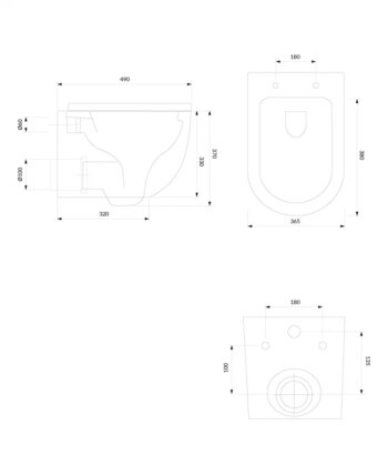 OMNIRES - OTTAWA misa Rimless vrátane sedátka s slow, 49 x 37 cm biela lesk /BP/ OTTAWAMWBP