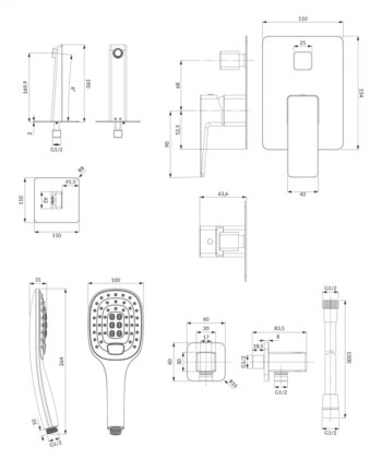 OMNIRES - PARMA podomietková sprchová batéria chróm /CR/ SYSPMW01CR