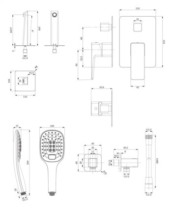 OMNIRES - PARMA podomietková sprchová batéria chróm / biela /CRB/ SYSPMW01CRB