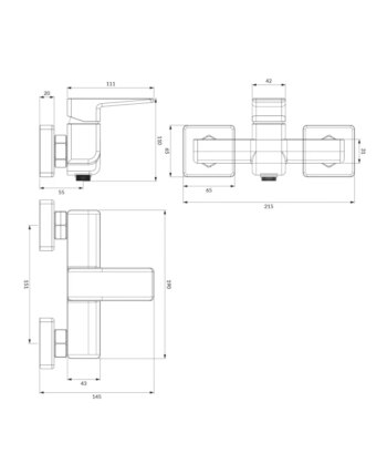 OMNIRES - PARMA sprchová batéria čierna mat /BLM/ PM7440BL