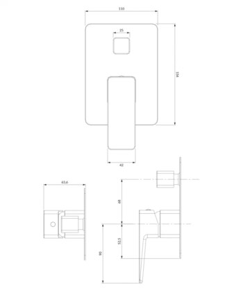 OMNIRES - PARMA sprchová batéria podomietková grafit /GR/ PM7435GR