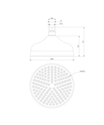 OMNIRES - RETRO dažďová sprcha, o20 cm chróm /CR/ WG620CR