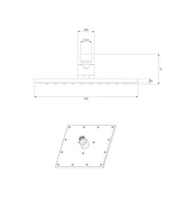 OMNIRES - SLIMLINE dažďová sprcha, 20 x 20 cm chróm /CR/ WG220CR