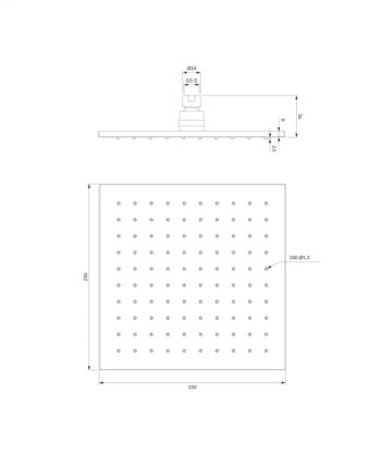 OMNIRES - SLIMLINE dažďová sprcha, 25 x 25 cm chróm /CR/ WG225CR